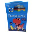 Livro Infantil Kit Mágico para colirir Canetinhas que mudam de cor Dinossauros